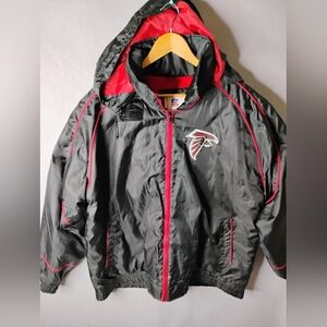 Mens Atlanta Falcons NFL G III Apparel Hoodie Black Sz XL Red Piping Zipup